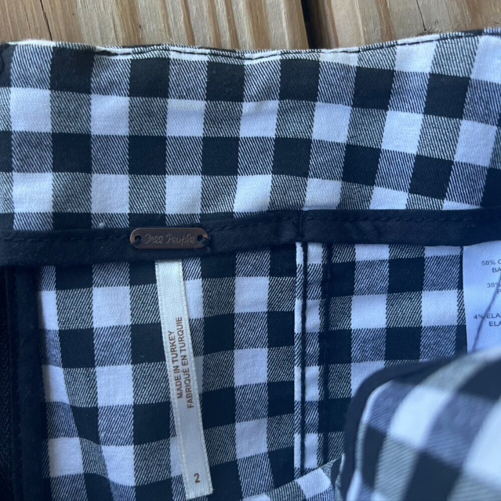 Free People Size 2 Small Black & White Gingham Plaid Mini Skirt Femme - Picture 7 of 10